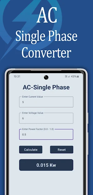 Amps to Kw Converter Screenshot 3
