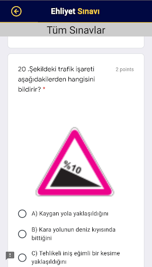 Ehliyet E-Sınav - Çıkmış Sorular Screenshot 1