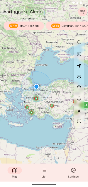 Earthquake Alerts: Live Map Screenshot 1