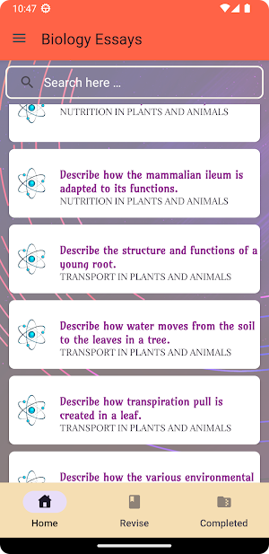 Biology Exam Essays Screenshot 0