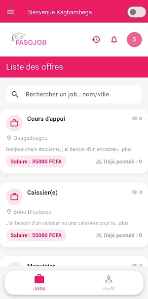 Fasojob, offres d'emplois Screenshot 3