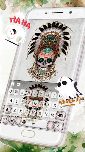 Native American Skull 2 Keyboard Theme Screenshot 1