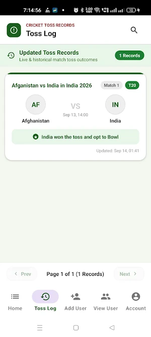 Crictoss - Live Cricket Scores Screenshot 2
