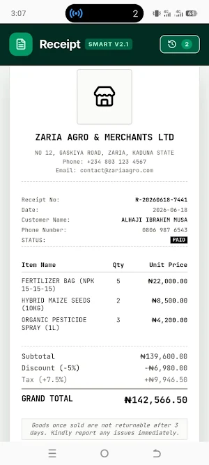 Smart Receipt Creator Screenshot 1