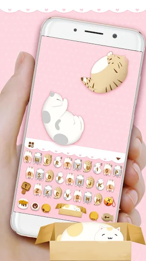 Pink Garfield Keyboard Theme Screenshot 1