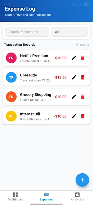 Expense Note Screenshot 1