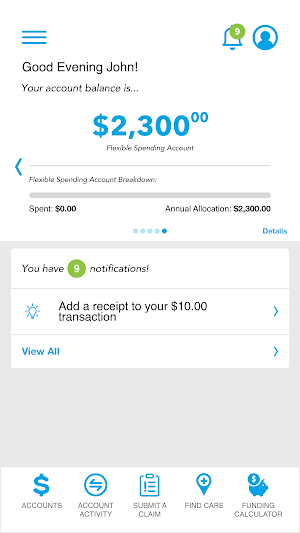 MBH Spending Account Screenshot 2