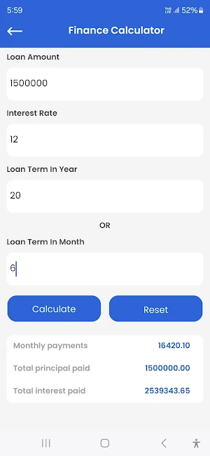 Loan EMI Calculator & Finance Screenshot 3