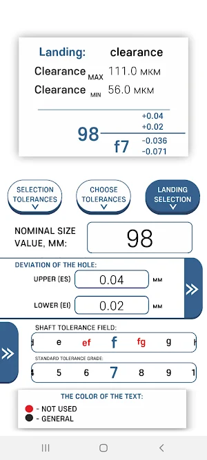 Tolerance and fits ISO Screenshot 2