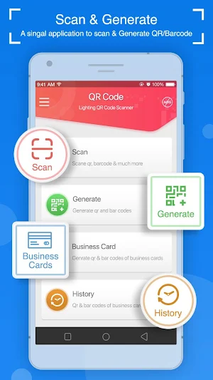 Lightning QR Code Scanner: Business Card Generator Screenshot 0