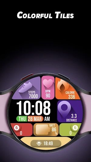 Colorful Tiles - Watch face Screenshot 0
