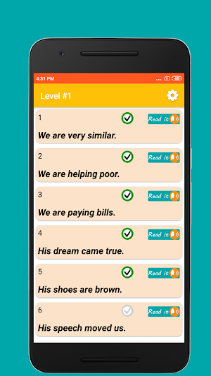 English Sentence Practice - Listening and Making Screenshot 1