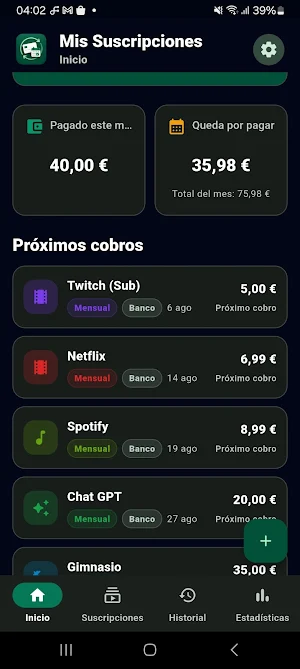 My Subscriptions & Bills Screenshot 0