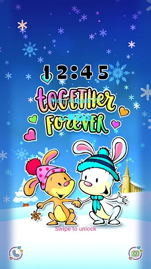 Cute Bunny Couple - Wallpaper Screenshot 1