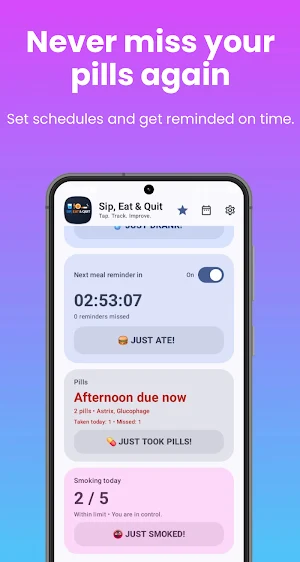 Sip, Eat & Quit: Simple Habits Screenshot 1