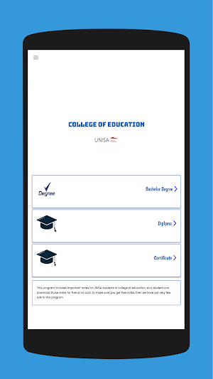 UNISA college of Education Screenshot 1