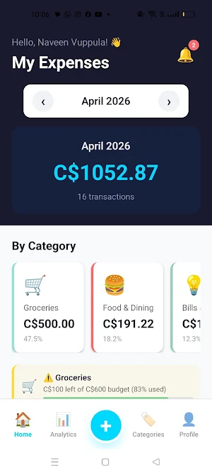 Expense Tracker - BudgetPal Screenshot 1