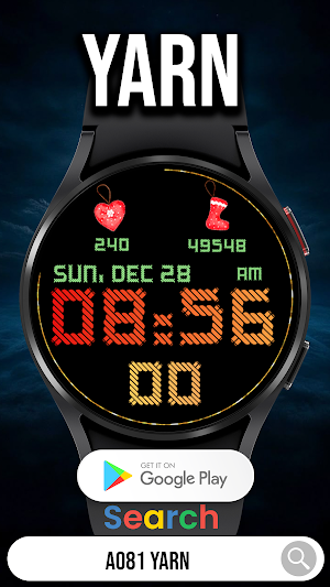 Yarn Digital Watch Face Screenshot 0