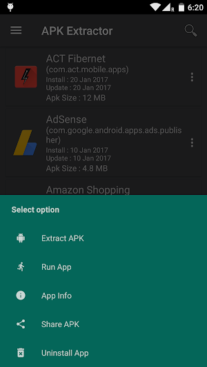 APK Extractor - Dark Theme Screenshot 3