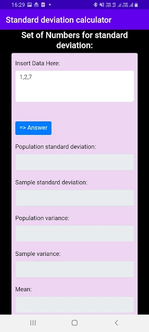 Standard deviation calculator Screenshot 0