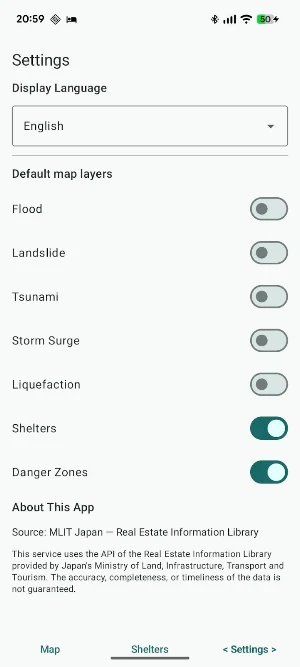 Japan Hazard Map & Shelter Screenshot 2