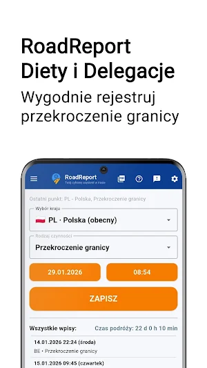 RoadReport: Diety i Delegacje Screenshot 0