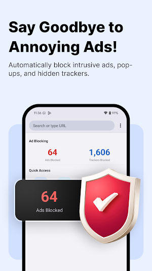 FAB:Browser with ad blocking Screenshot 0