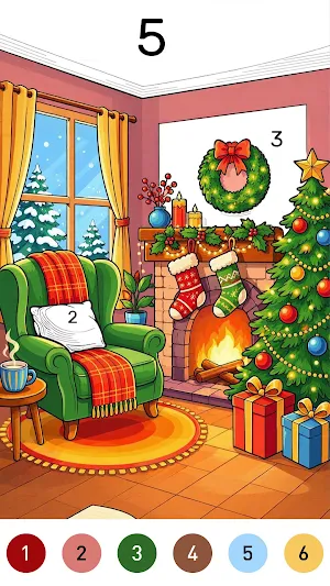 Santa Color By Number Games Screenshot 2
