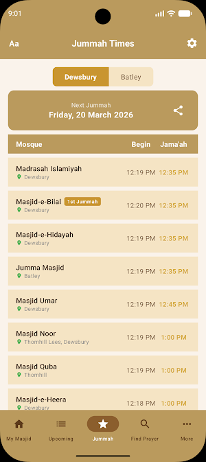 Dewsbury Salaah Times Screenshot 2