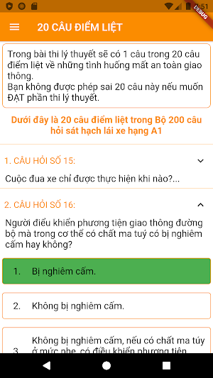 Ôn thi lái xe máy Hạng A1 Screenshot 2