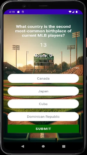 Baseball Game TriviaPro Screenshot 1