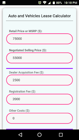 Car Calculator Screenshot 2