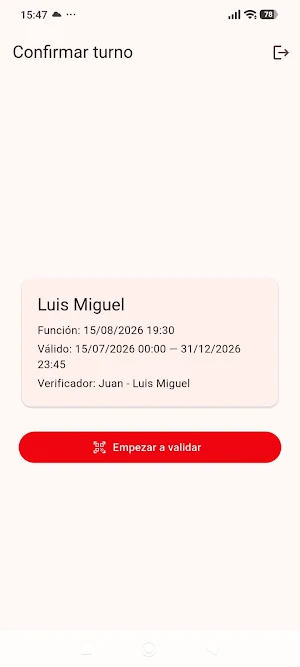 Ticketera Validador Screenshot 2
