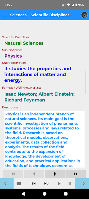 Scientific Disciplines Screenshot 2