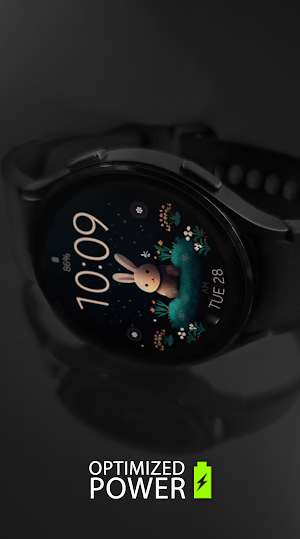 Cute Bunny digital watch face Screenshot 1