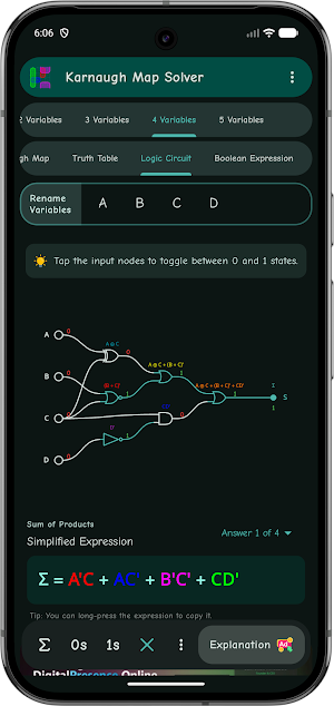 Karnaugh Map Solver Screenshot 2