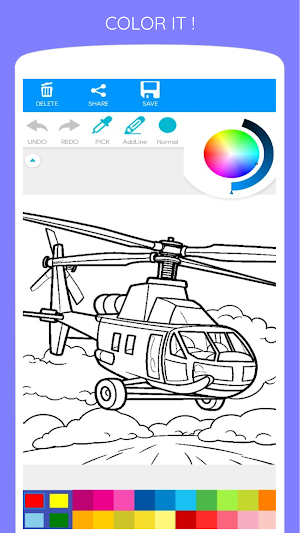 Helicopter Coloring Book Screenshot 3
