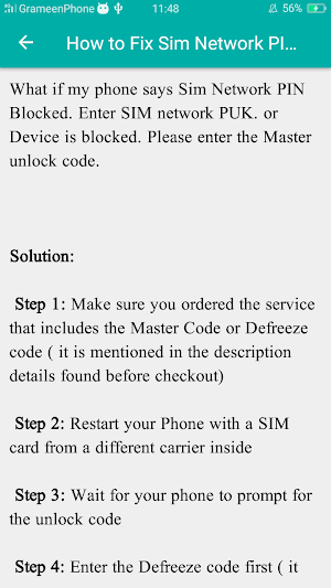 SIM Network Pin Blocked Guide Screenshot 3