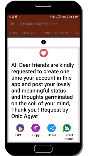 My Status My Thoughts Screenshot 3