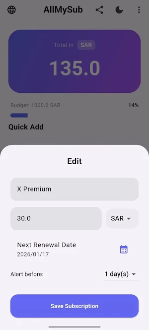 Subscription Tracker & Bills Screenshot 3