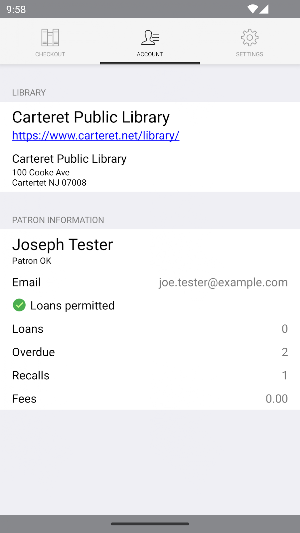 Carteret Library Self-Checkout Screenshot 3