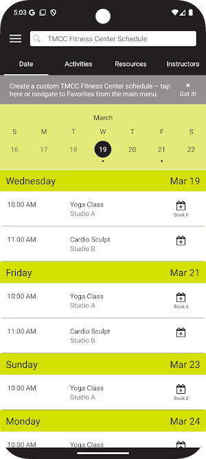 TMCC Fitness Center Screenshot 2