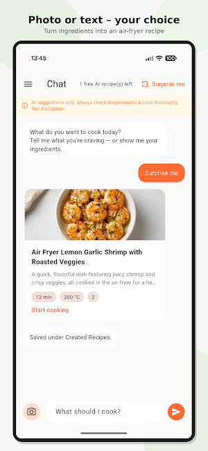CrispAI – Airfryer Chef Screenshot 1