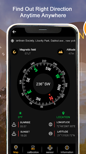 Free Digital Compass - GPS Compass for Directions Screenshot 1