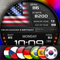 PWW61 - Digi FLAGS Watch Face
