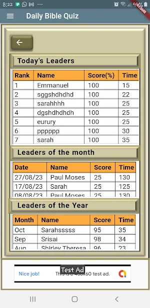 Daily Bible Quiz Screenshot 2