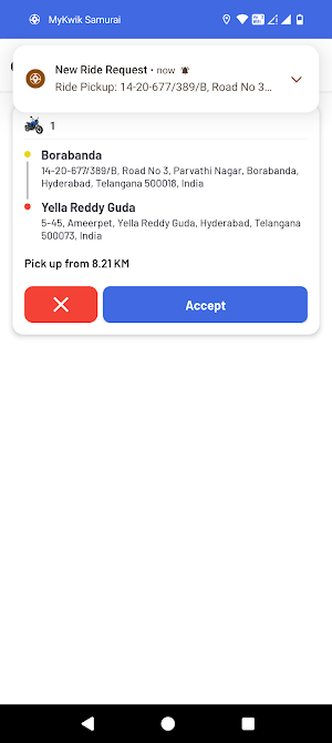 MyKwik Samurai - Captain App Screenshot 1