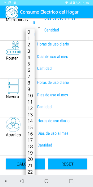 Consumo Eléctrico del Hogar Screenshot 1