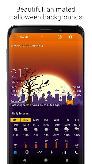 Animated Halloween weather backgrounds add-on Screenshot 0