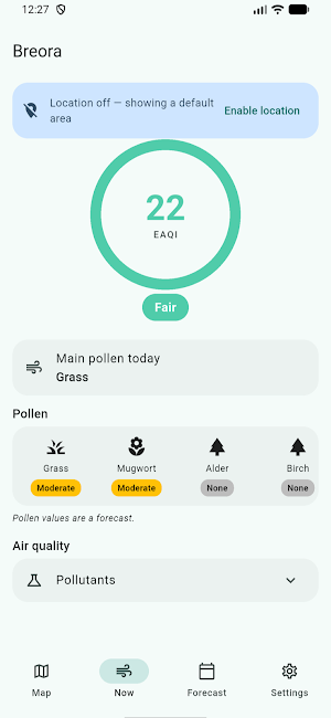 Breora: Air Quality & Pollen Screenshot 3